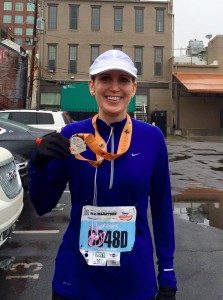Lisa ran the Derby mini marathon in honor of her friend, who is fighting colon cancer